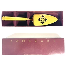 Yamazaki Gold Tone Pearl Handle Pastry Server Style 9611 Japan Made Krystallos