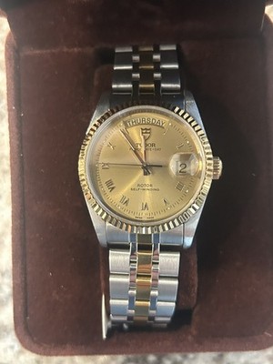 Tudor Gilding Dial Prince 76213 Date Men's Watch Automatic 36mm Roman Numerals 