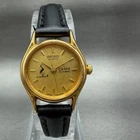 Seiko Watch Women 20mm Gold Dial Gold Tone Round 1N01-0E19 New Batt Crane plumb