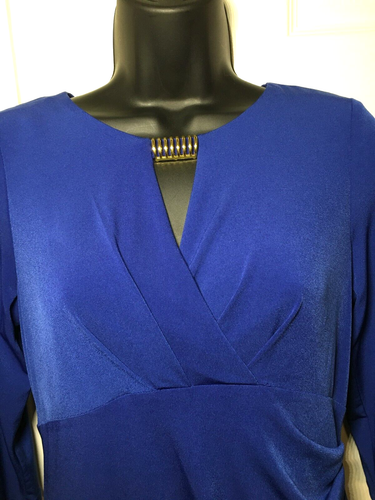 Jessica Howard 3/4 Sleeve Royal Blue Cocktail Evening Formal Dress Size 6P - Picture 3 of 4