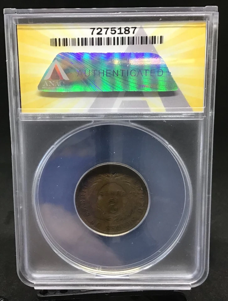 1870 2C Two Cents ANACS F 12 Details Rare - Image 2 of 2