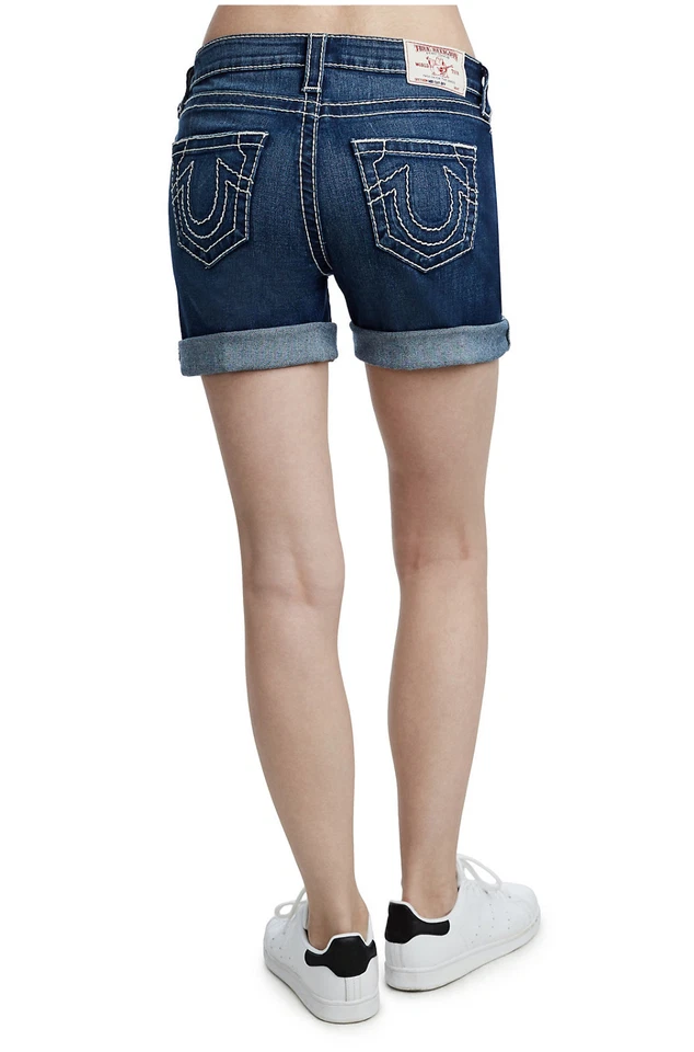 Women's Denim Jean Bermuda Shorts True Religion Big T Roll Short New With Tags