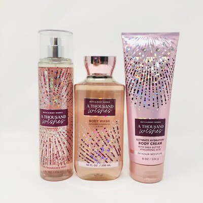 Bath & Body Works A Thousand Wishes Body Mist, Body Cream & Shower Gel *Set of 3