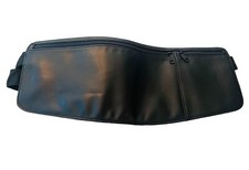 Vintage Black Leather Travel Money Belt Waist Bag