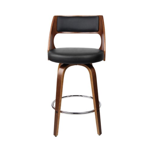 Artiss 2x Wooden Bar Stools Swivel Bar Stool Kitchen Dining Chair Wood Black - Picture 3 of 12