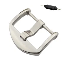 Silver Stainless Steel Screw-in Watch Strap Band Buckle Clasp 18 20 22 24 26MM