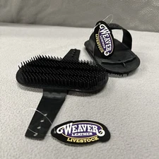 WEAVER Leather Livestock Massage Brush Plastic Black Adjustable 2 PK 69-6005-BK