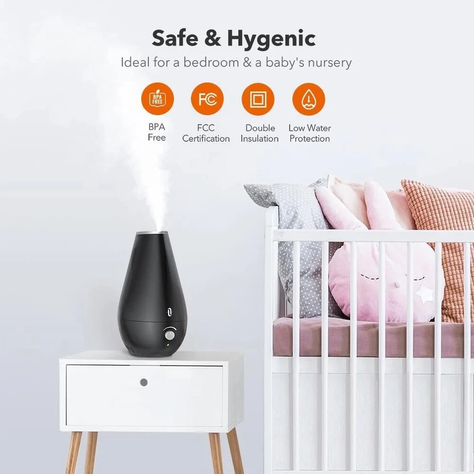 TaoTronics TT-AH026 Small Cool Mist BPA-free Humidifier - Black - Image 2 of 4