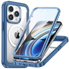 For iPhone 16 Pro Max/15 Pro/15 + Full Cover Mag Safe Case with Screen Protector