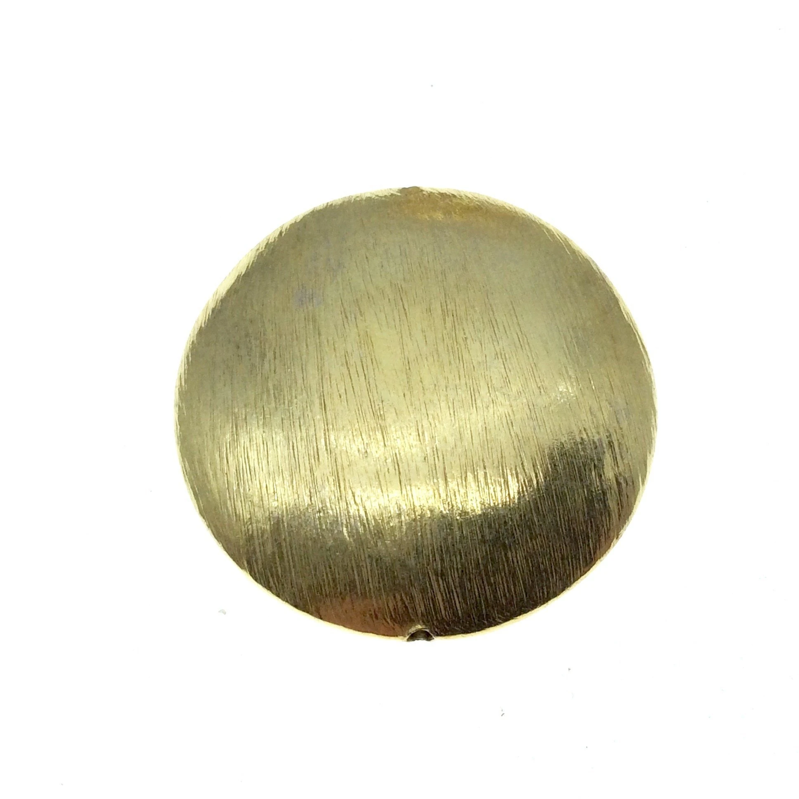 Gold Plated Brushed Finish Puffed Coin Shaped Brass Bead - 35mm x 35mm-image