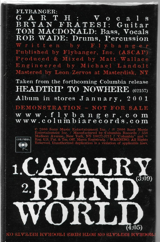 Calvary, Blind World [PROMO] * by Flybanger (Cassette, 2000) Brand New  - Image 2 of 2