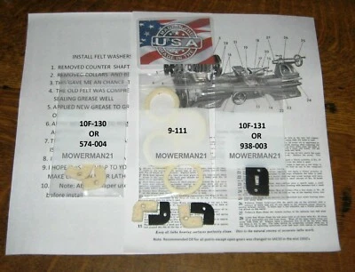 Atlas 10 Lathe Felt, Rubber &Felt Washers kit 9-111,10F-130&10F-131 See photos