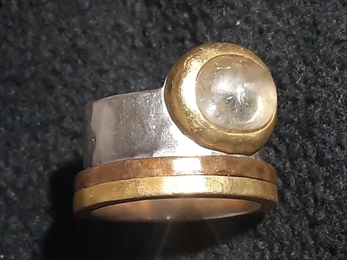 Vintage Silpada Sterling Silver Ring w/ Clear Stone ~ Size 8