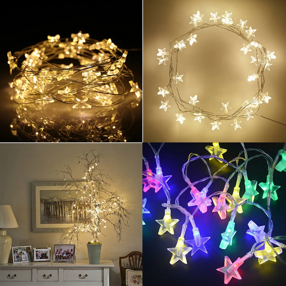 20 200 LED Battery Star Lights Fairy String Wire Light Indoor Party Xmas Decor