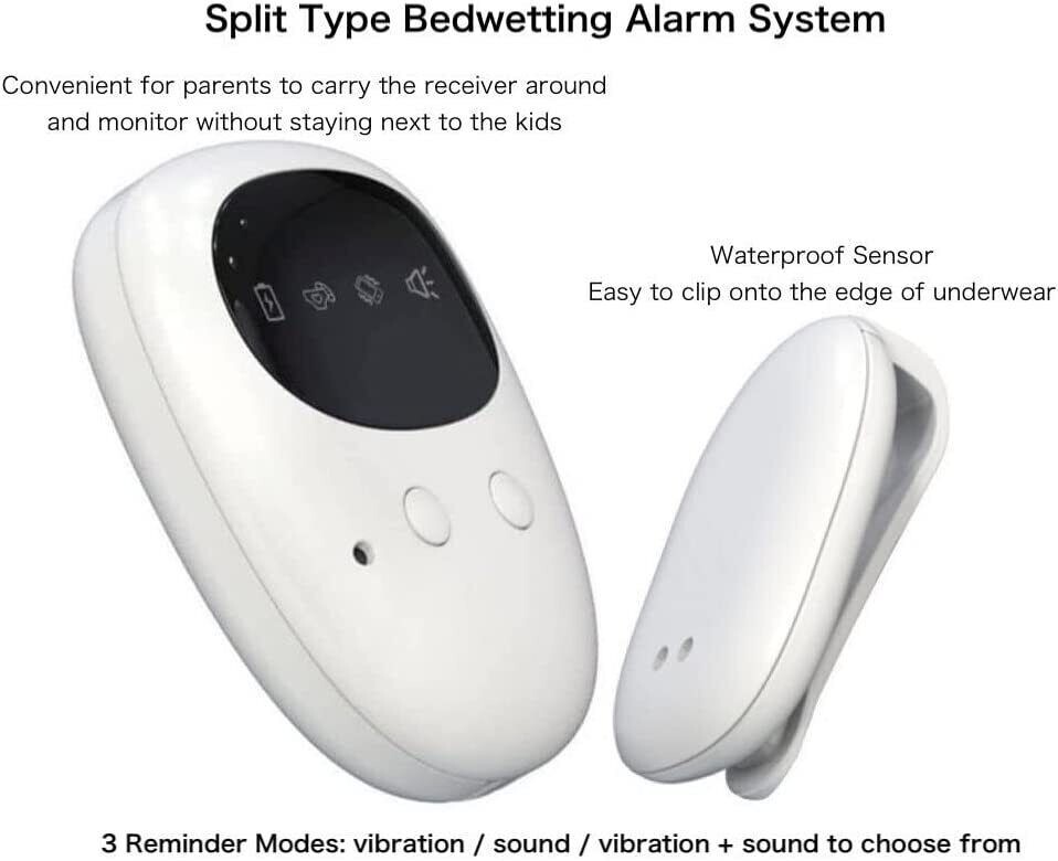Wireless Bedwetting Alarm System, USB Rechargeable Pee Alarm, Potty Alarm