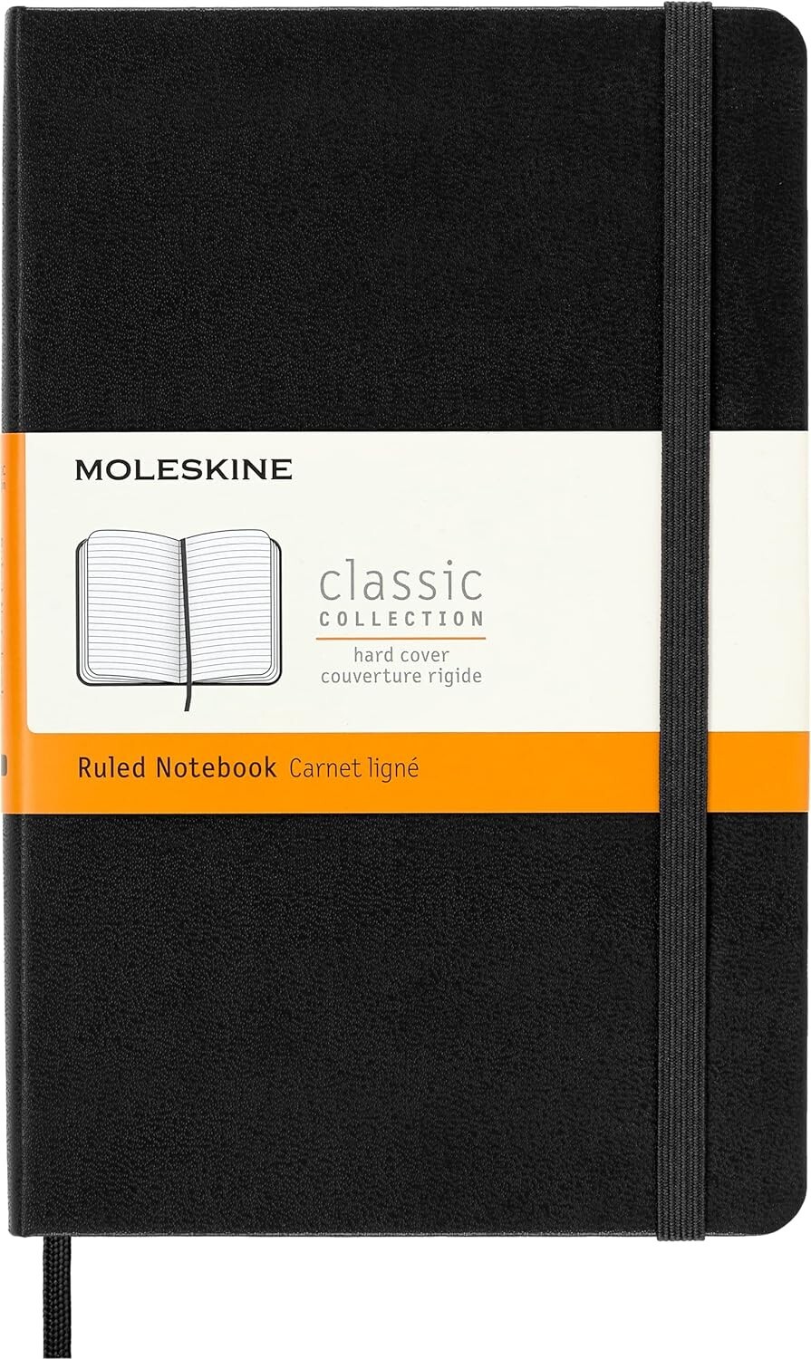 Medium Ruled Black Hardcover Notebook 4.5 x 7 Inches-image
