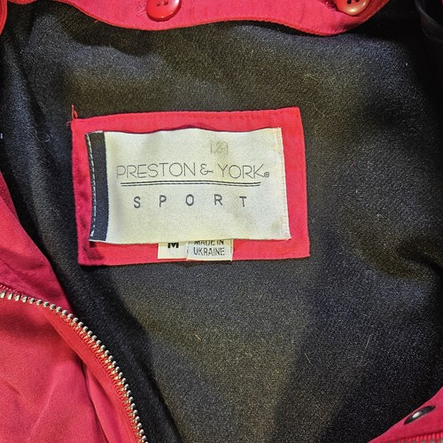 Vintage Preston & York Sport Women's Red Long Sleeve Full Zip Jacket Size M Hood - Picture 3 of 9