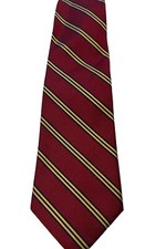 Vintage Brooks Brothers Red Gold Repp 100% Silk Men’s Neck Tie Made In USA
