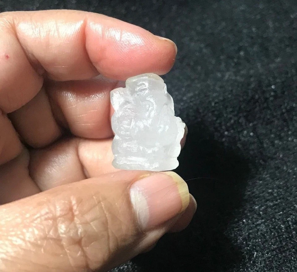 MAGIA NATURAL TALISMÁN CUARZO ENORME SEÑOR GANESHA TALLA ESCULTURA AMULETO TAILANDÉS Foto 4 de 4