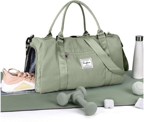 HYC00 Gym Bags Women Men Sports Duffle Bag with Shoes Compartment & Wet