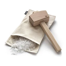 Glacio Ice Mallet & Lewis Bag Set | Bar Tools for Cocktails, Whiskey, Mojitos...