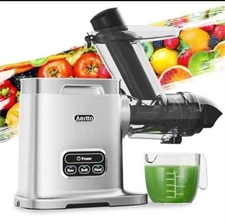 Aeitto Cold Press Juicer Machines, 3.6 Inch Wide Chute, Large Capacity, Silver