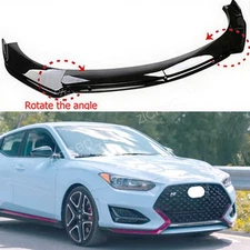 Front Bumper Lip Body Kit Spoiler Splitter Glossy Black For Hyundai Veloster