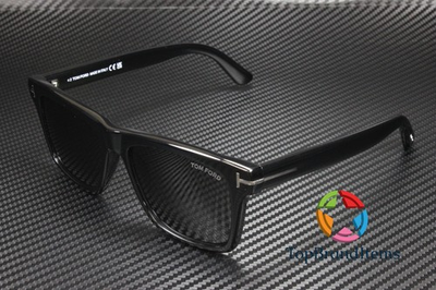 #ad #ad TOM FORD Buckley 02 FT0906 N 01A Shiny Black Smoke 56 mm Men#x27;s Sunglasses $188.97