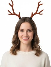 Ciieeo Reindeer Antlers Headband, Adult Deer Antlers Headband Halloween Christma