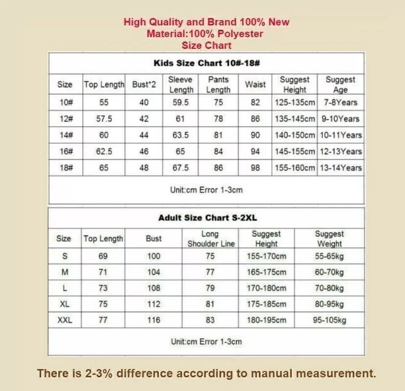 2PCS Tracksuit Sportswear Adult/ Kids Jumper Training Set Tops+Pants Boy's Gifts - Image 2 of 4