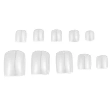100 Pcs Press on False Nails Box Fake Clear Full Cover Toenail Tips