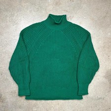 J Crew Rollneck Knit Sweater mockneck green womens small