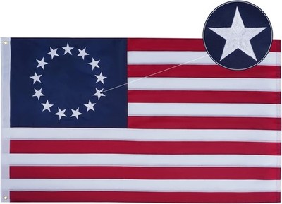 Betsy Ross Flag 3x5 ft Outdoor Embroidered 13 Star American Flags Heavy Duty,...