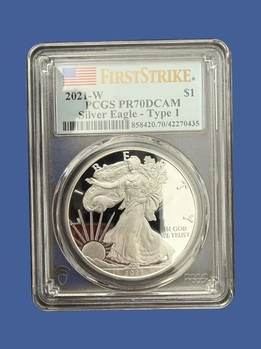 2021-W Proof $1 Type 1 American Silver Eagle Congratulations Set PCGS PR70DCAM