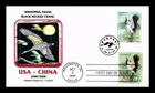 DR JIM STAMPS US COVER BLACK NECKED CRANE FDC CHINA JOINT ISSUE COMBO
