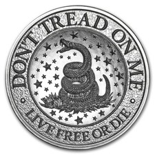2 oz Silver High Relief Round - Don’t Tread on Me 87.44 per troy oz