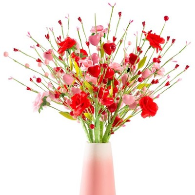 YFFSMYA Mother s Day Artificial Rose Bouquet Set, 5 Pack 17 Inch, Red Pink