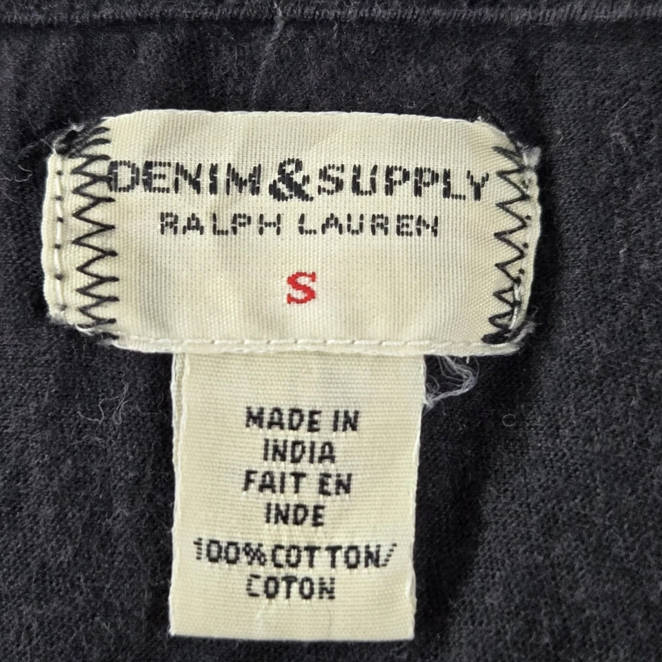 Camisa Pullover Denim & Supply Ralph Lauren Mujer S Negra Estampado Gráfico Cuello Redondo Foto 3 de 4