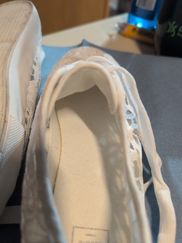 White Lace Sneakers Size 6 Bride Wedding New - Picture 8 of 11
