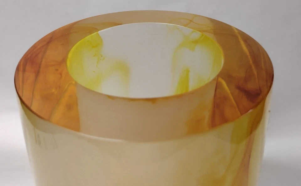 Epoxy Amber Resin Vase Shades of Gold 7" 1/4 H x 3.5 Round x 2 1/8 Opening - Image 4 of 4