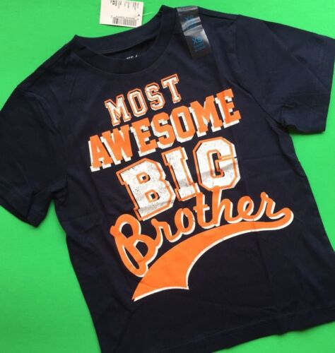 *NEW! "Most Awesome BIG Brother" Boys Shirt 4 5-6 7-8 10-12 14 Gift Navy Blue SS