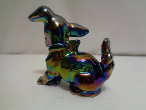 Imperial Amethyst Rainbow Art Glass Dachschund Dog Figurine Paperweight - Picture 4 of 8