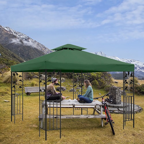 10'x10' Waterproof Gazebo 2 Tier Top Replacement Canopy UV Sunshade Patio Cover - Picture 10 of 16