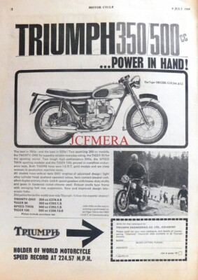 TRIUMPH 500cc 'Tiger 100' Original 1964 Motor Cycle Advert #2: 669/39