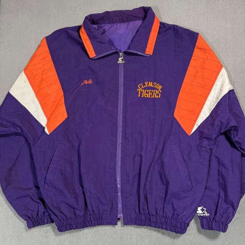 Clemson Tigers Starter Vtg NCAA Winter Sports Track Jacket Windbreaker Coat XL - Picture 2 of 14
