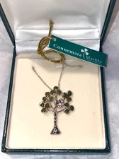 Irish 3 Leaf Clover Tree Sterling Silver Connemara Marble J.C. Walsh & Sons NEW