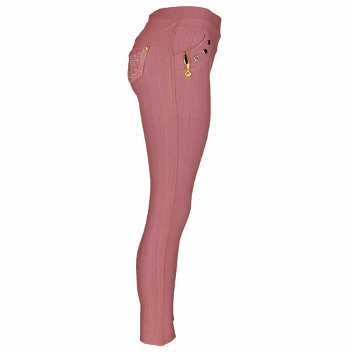 Women's Stretch Jeggings, Denim Look Pants with Embroidered Pocket & Zipper Trim - Picture 36 of 38