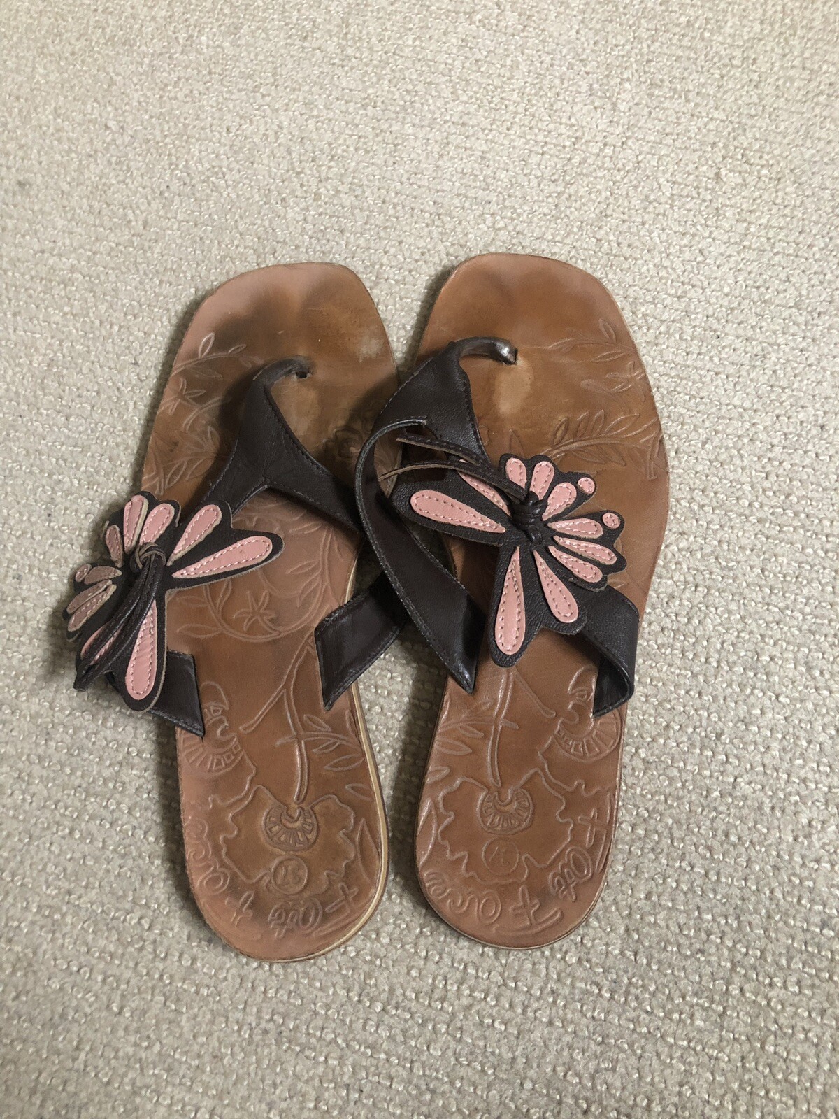 Ladies Fat Face Leather Flip Flops. Size Small | eBay