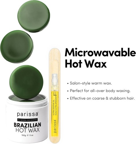 Parissa Kit Cera Calda Brasiliana e Ascelle | Cera Microonde Senza Strisce per Grossi - Foto 4 di 5