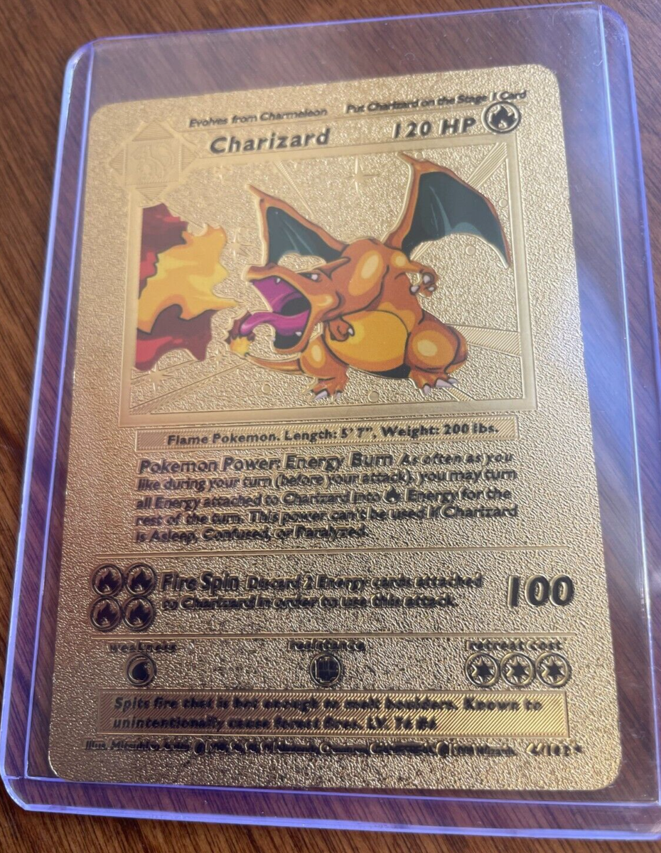 1999 POKEMON CHARIZARD FIRST EDITION FIRE SPIN GOLD CARD #4